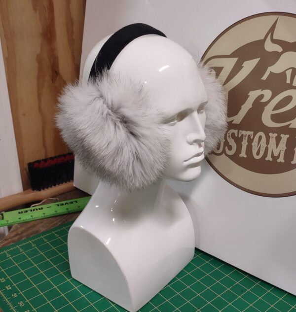 blue fox earmuffs, blue fox ear warmers