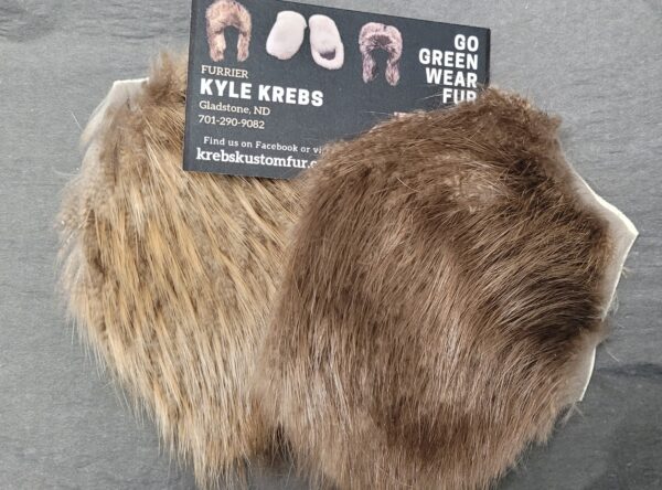 beaver fur handwarmer set